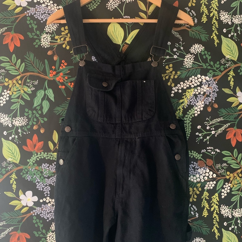 Vintage Black Denim Overalls